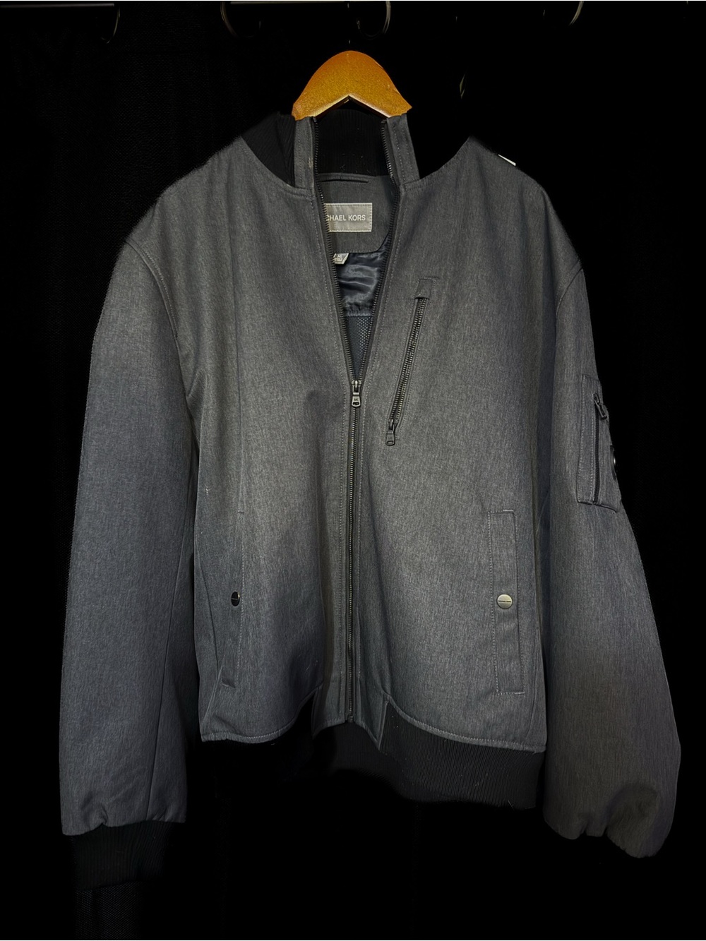 Michael Kors Men's Gray Bomber Jacket like brand new size xl